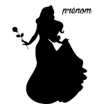 Sticker prnom personnalisable la princesse et la rose