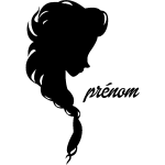 Sticker prénom personnalisable la reine tressée Sticker prénom personnalisable la reine tressée