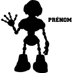 Sticker prénom personnalisable robot Sticker prénom personnalisable robot