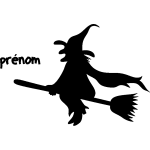 Sticker prénom personnalisable sorcière Sticker prénom personnalisable sorcière