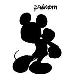 Sticker prénom personnalisable la souris contente Sticker prénom personnalisable la souris contente