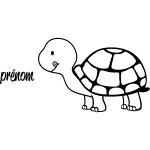 Sticker prnom personnalisable tortue