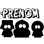 Sticker prnom personnalisable trois bonshommes du parc
