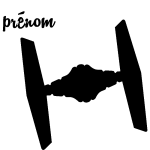 Sticker prénom personnalisable vaisseau chasseur Sticker prénom personnalisable vaisseau chasseur