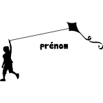 Sticker prnom personnalisable vole petit cerf - volant !