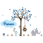 Stickers prénom personnalisé animaux de la jungle Stickers prénom personnalisé animaux de la jungle
