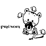 Sticker prénom personnalisé bébé ourson Sticker prénom personnalisé bébé ourson