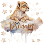 Sticker prnom personnalis bb roi lion