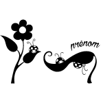 Sticker prnom personnalis et les coccinelles