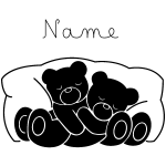 Sticker prénom personnalisé couple d'ourson endormi Sticker prénom personnalisé couple d'ourson endormi