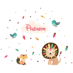Stickers prénom personnalisé lion le roi des indiens Stickers prénom personnalisé lion le roi des indiens