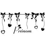 Sticker prnom personnalis noeud papillon
