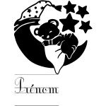 Sticker prénom personnalisé ourson endormi Sticker prénom personnalisé ourson endormi