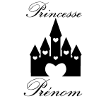 Sticker prnom personnalis princesse et chteau