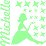 Stickers prénom phosphorescent petite fille et les étoiles Stickers prénom phosphorescent petite fille et les étoiles