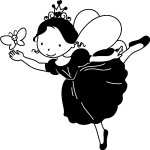 Sticker princesse et papillon