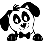 Sticker prise chiot avec noeud papillon