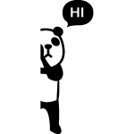 Sticker prise panda disant hi