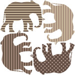 Sticker quatre lphants brun ray