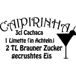 Sticker recette cuisine caipirinha cachaca limette