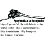 Sticker recette spaghettis à la bolognaise Sticker recette spaghettis à la bolognaise