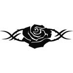 Sticker red rose avec des pines
