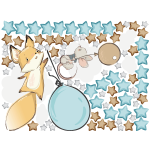 Sticker renard et souris volant + 80 toiles
