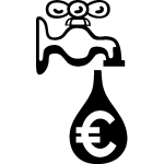 Sticker robinet versant de l'euro liquide