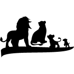 Sticker le roi lion et sa famille