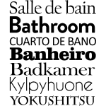 Sticker salle de bain en plusieurs langues Sticker salle de bain en plusieurs langues