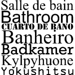 Sticker salle de bain en six langues Sticker salle de bain en six langues