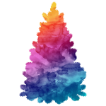 Sticker sapin de nol aquarelle