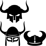 Sticker srie de casques vikings