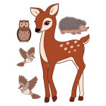 Sticker set de stickers animaux de la fort