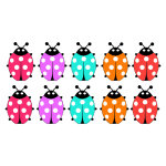 Sticker set de stickers coccinelles colores