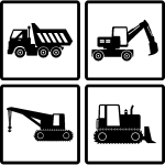 Sticker signaltique engins de construction