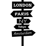 Sticker signe pour les villes du monde 1 Sticker signe pour les villes du monde 1
