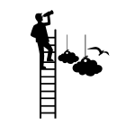 Sticker silhouett d'un homme avec jumelles