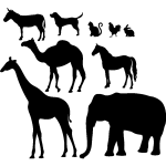 Sticker silhouettes animaux