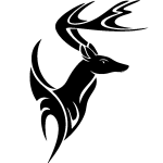 Sticker silhouette cerf au ramures pointues Sticker silhouette cerf au ramures pointues