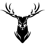 Sticker silhouette cerf au regard perçant Sticker silhouette cerf au regard perçant