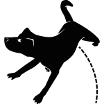 Sticker silhouette chien pissant