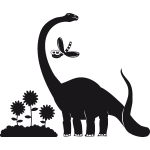 Sticker silhouette dinosaure et abeille