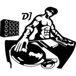 Sticker silhouette dj muscl