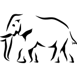 Sticker silhouette d'lphant