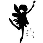 Sticker silhouette fée et baguette magique Sticker silhouette fée et baguette magique