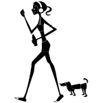 Sticker silhouette femme et chien