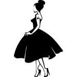 Sticker silhouette de femme avec robe de princesse