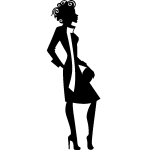 Sticker silhouette femme en tenue élégante Sticker silhouette femme en tenue élégante