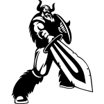 Sticker silhouette guerrier avec bouclier et sabre